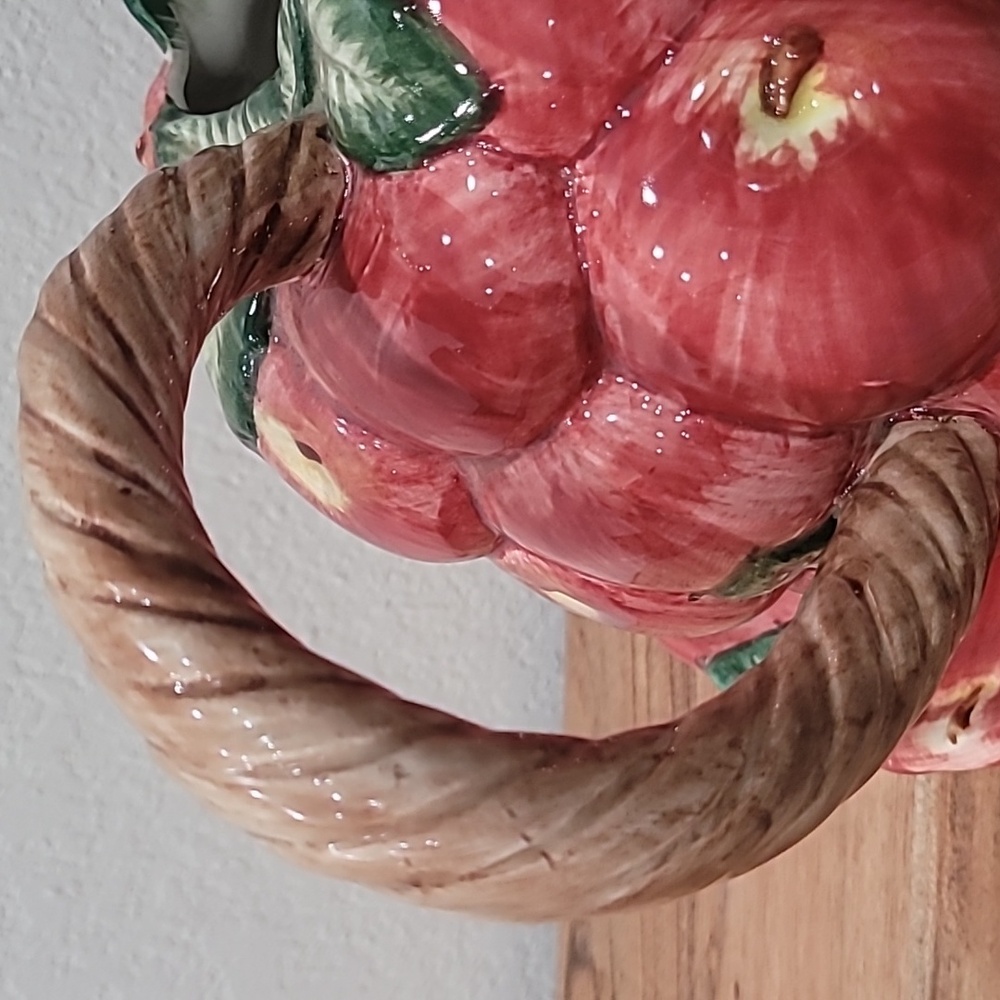 Fitz and Floyd Red Apple Ceramic Pitcher and Plate - Picture 5 of 5